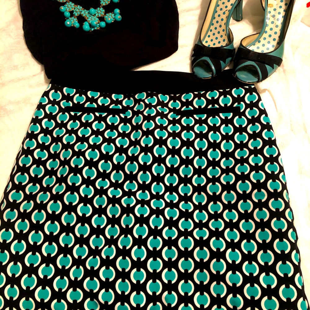 Geometric Print Pencil Skirt